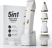 Electric Razors for Women, 5-in-1 Wet/Dry Bikini Trimmer with USB Charge Dock, Deluxe Facial Hair Removal, Wet/Dry Body Sh...