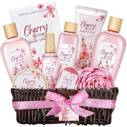 Green Canyon Spa Gift Baskets for Women Cherry Blossom Bath and Body Work Gift Set with Bubble Bath,Body Lotion Spa Gifts ...
