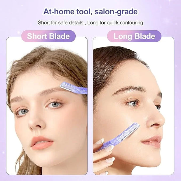 Women’s Dermaplane Razor for Face & Eyebrow - Anti-Cutting Japanese Blades for Eyebrow and Facial Hair Removal, Achieve Si...