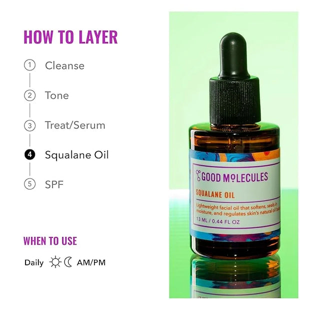Good Molecules Squalane Oil - Moisturizer for Face, Skin, and Hair, Plumping, Firming, Anti-Aging - Skincare for Face to H...