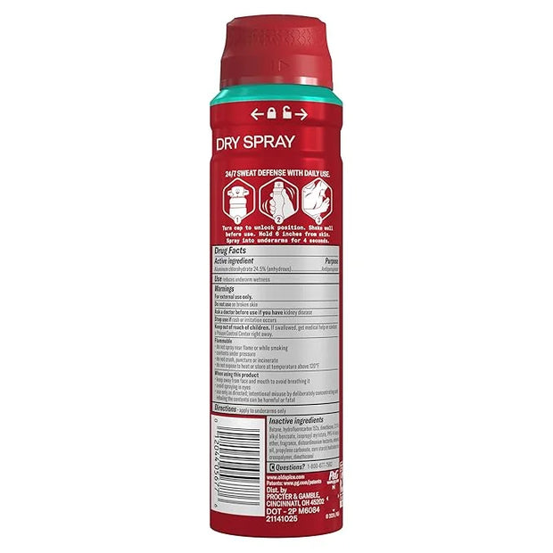 Old Spice Dry Spray Antiperspirant Deodorant for Men, High Endurance, 24/7 Sweat Defense & Odor Protection, 24/7 Freshness...