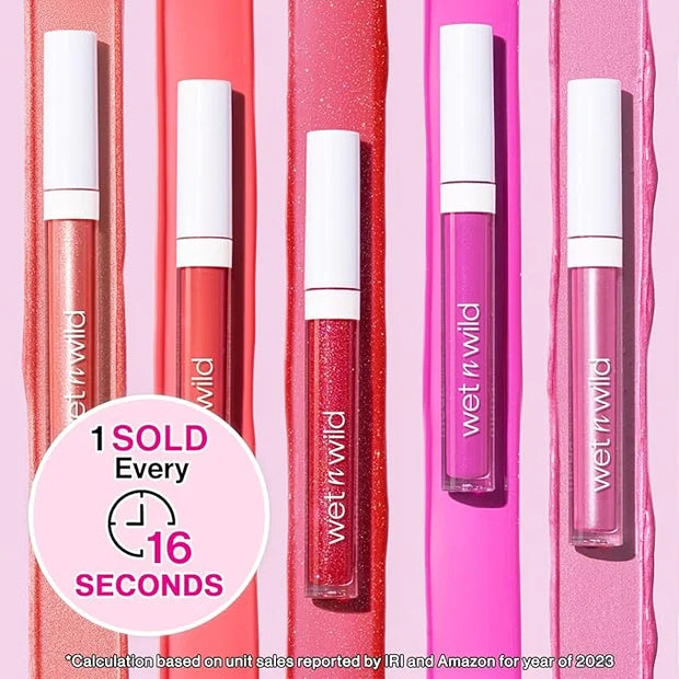 wet n wild MegaSlicks Lip Gloss, Ultra-Glossy, Vitamin-E Enriched, Ultra-Gloss High Shine Moisturizing, Cruelty-Free & Veg...