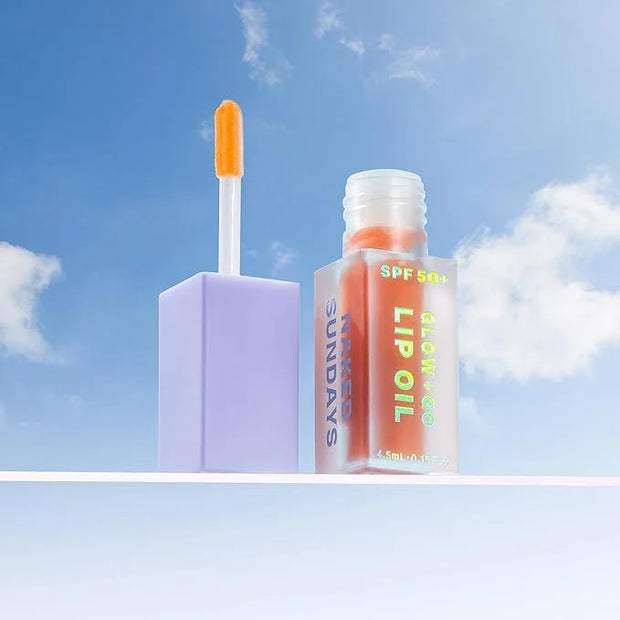SPF50 Glow & Go Lip Oil: Lip Oil with SPF, Moisturizes and Protects Lips, 4.5ml (Salted Caramel)