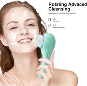 Face Scrubber Exfoliator,Facial Cleansing Brushes Rechargeable IPX7 Waterproof with 5 Brush Heads,Electric Face Spin Brush...