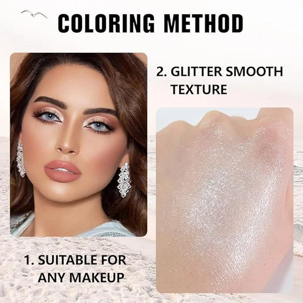 Kaely Pressed Single Eyeshadow Makeup, Sheer White Sparkle Highly Pigmented Monochrome Eye Shadow Palette, Waterproof Neut...