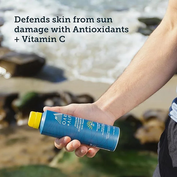 Oars + Alps Sunscreen Spray for Face & Body, SPF 70 Spray Sunscreen Infused with Vitamin C & Antioxidants, No White Residu...