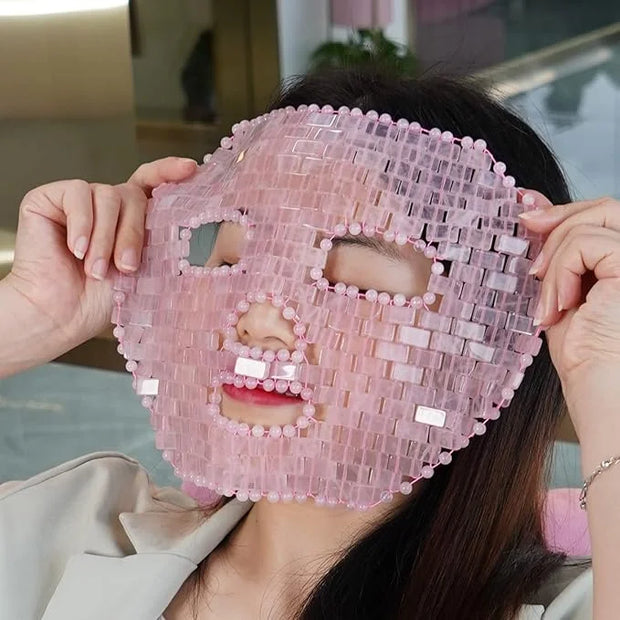 ideayard Rose Quartz Mask｜100% All Natural Jade Face Mask｜Diminish Puffiness｜Soothe Eye Fatigue｜Dark Circles Face Caring -...