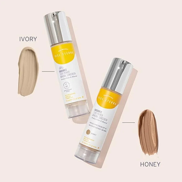 Santo Remedio, Piel Eterna, RADIANCE Silky Primer Mineral Sunscreen with SPF 42 (1.7 Fl Oz), Tinted Broad Spectrum Protect...