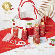 Spa Gifts for Women, Cherry & Berry Spa Gift Set for Teenage Tote Bag, Shower Gel, Hand & Body Lotion, Hitrees Birthday fo...