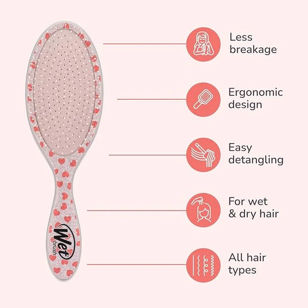 Wet Brush Original Detangler Hair Brush, Mickey & Minnie (Disney Love), Ultra-Soft IntelliFlex Bristles, Detangling Bristl...