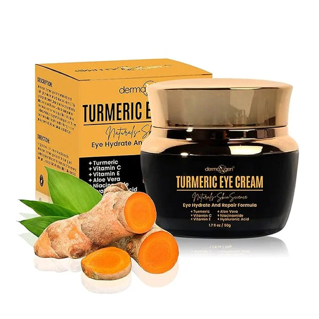 Turmeric + Vitamin C Eye Cream & Peptide Eye Gel – Hydrating & Soothing Formula for Under Eye Care, Puffiness & Fine Lines...