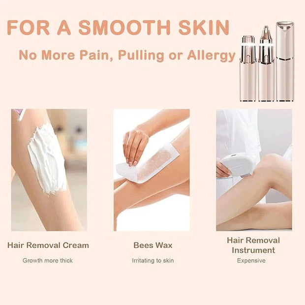 Facial Hair Removal Eyebrow Trimmer - Facial Shaver Device 2 in 1 Remover for Face Peach Fuzz Eyebrow Nose Ear Hair Chin L...