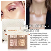 4-color highlighter makeup palette shimmer bronze contour shadow