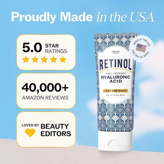 LilyAna Naturals Anti Aging Retinol Face Cream for Women – Wrinkle & Neck Cream for Firming, Retinol Moisturizer for Face ...