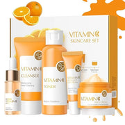 Vitamin C Skincare Set, 5Pcs Skincare Gift Set With Cleanser, Toner, Face Serum, Face Cream, And Eye Cream, Facial Kit for...