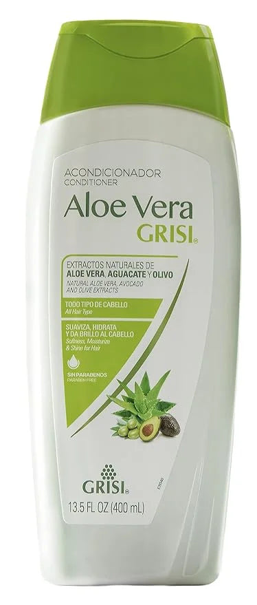 Grisi Aloe Vera Conditioner, Moisturizing Hair Product with Aloe Extract, Paraben-Free, 2-Pack for Soft and Shiny Hair, 13...
