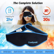 3D Cooling Sleep Mask, Gel Sleep Eye Mask with Hot & Cold Compress Therapy, Zero Eye Pressure Blackout Night Blindfold, So...