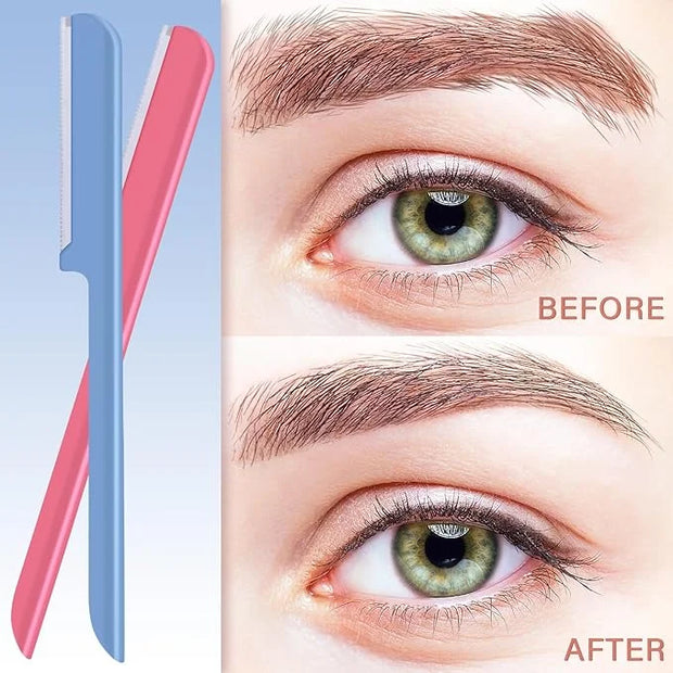 10 Pieces Eyebrow Razor for Women Facial Shaver Razor Brow Shaper Eyebrow Trimmer Dermaplaner Shaping Tool with Cover (Pin...