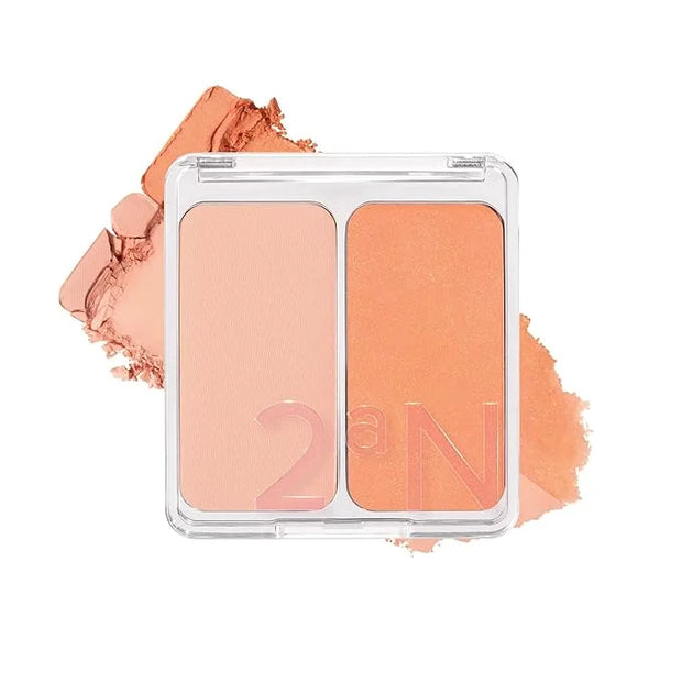 2aN Dual Color Face Blusher, Buildable & Blendable Cheek Color, Natural & Vibrant Finish, Long-Lasting Powder Blush, Blend...