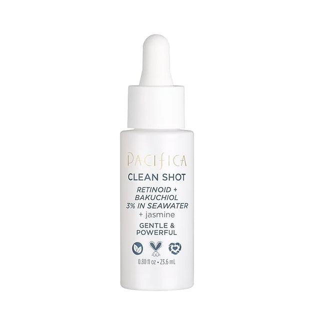 Face Serum by Pacifica - Clean Shot Retinoid 3% Solution with Bakuchiol – Anti-Aging Facial Serum with Advanced Retinoid C...