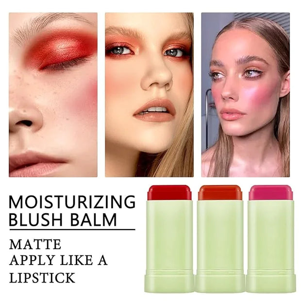 Cream Blush Sticks for Cheeks Gift Set with Makeup Sponges,Lightweight Solid Makeup Blush Stick,Waterproof Cheek Blusher M...