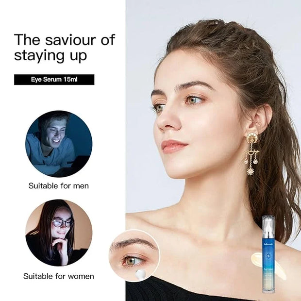 5% Caffeine Eye Serum,Moisturizing Eye Cream with 360° Massage Roller Ball,Anti-Aging Moisturizing Eye Serum for Dark Circ...