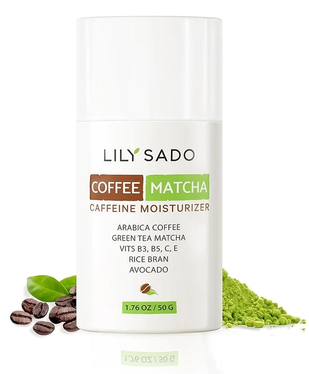 LILY SADO TEA+C™ Coffee & Matcha Face Moisturizer - Natural Vegan Caffeine Facial Cream w Green Tea & Arabica Coffee Beans...