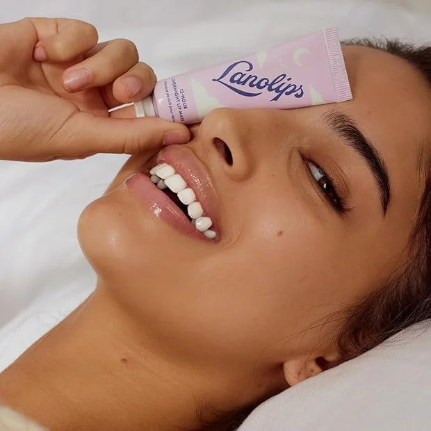 Lanolips 12 Hour Overnight Lip Mask - Rich Lanolin Lip Balm with Hyaluronic Acid, Vitamin C & Ceramides - Restore, Soften ...