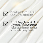 The INKEY List Dewy Sunscreen SPF 30, Lightweight and Non-Greasy Sunscreen Formula with Polyglutamic Acid, Glycerin and Sq...