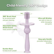 haakaa 360° Baby Toothbrush with Suction Base - Gentle Cleaning for Infant Self-Brushing Training, Sorft Food-Grade Silico...