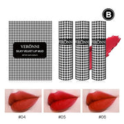 VERONNI 3 Colors Matte Lip Mud,Velvet Lip Gloss Set Multi-Purpose Matte Lipstick, Long Lasting Non-Sticky Gloss Smooth Pac...
