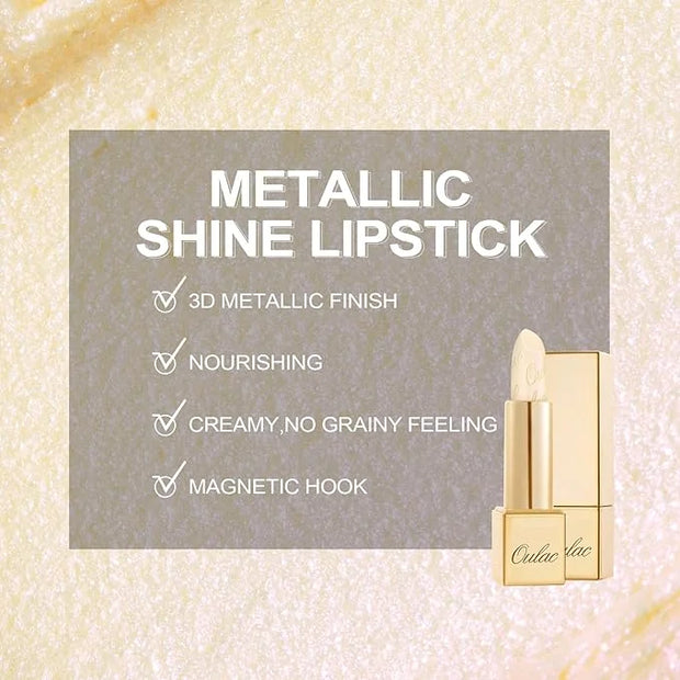 Oulac Glitter Lipstick for Women with Metallic 3D Shine Lightweight Hydrating Formula, High Impact Lip Color, Vegan & Glut...