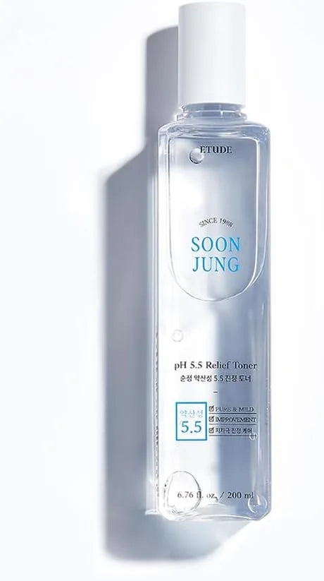 ETUDE Soonjung pH5.5 Relief Toner 200ml (New Version) | Skin Care Solution | Low PH Toner for Sensitive Skin | Non-Comedog...