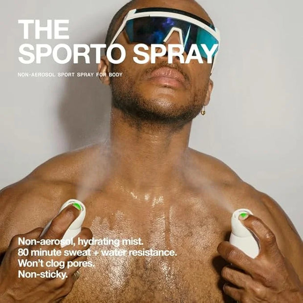 The Sporto Spray - Broad Spectrum SPF 50 Protection Body Sunscreen, Invisible Non-Aerosol Spray, 80 Min. Sweat & Water Res...