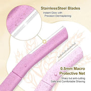 Eco-Friendly Women's Dermaplaning Razor - Multipurpose Exfoliating Tool with Anti-Cut Blades & Biodegradable Handle for Si...