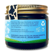 Organic Beef Tallow Balm with Rosehip Oil | Unscented 2 oz – Hand Made in USA 100% Grass-Fed Beef Tallow Moisturizer for F...