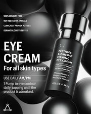 Allies of Skin Peptides Firming Eye Cream | Under Eye Moisturizer for Dark Circles & Puffiness | Bakuchiol, Ceramides and ...
