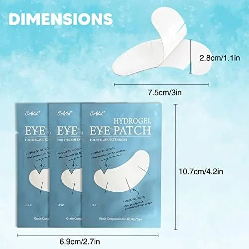 100 Pairs V-Shaped 100% Natural Eyelash Extension Under Eye Gel Pads Kit, Hydrogel Eye Patches with Collagen & Aloe Vera, ...