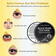 Under Eye Patches, Eye Mask Black Pearl, Puffy Eyes Dark Circles Brighten Treatments, 60PCS Collagen Under Gel Pad for Lig...