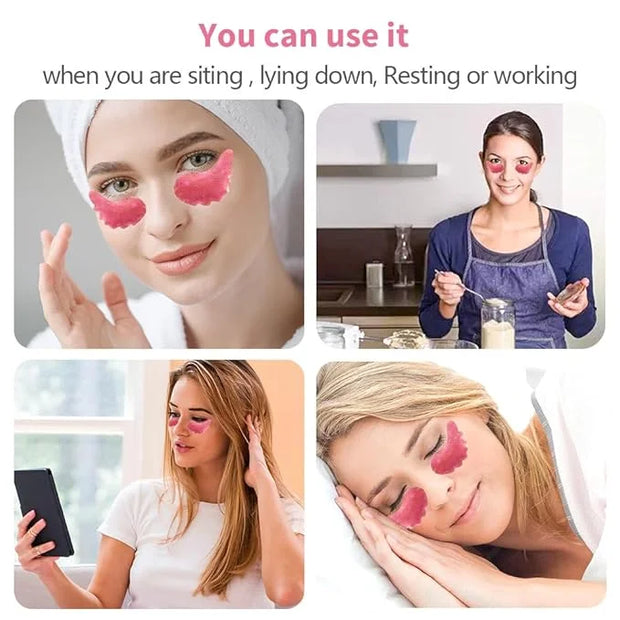 MOND'SUB Under Eye Mask - 6 Pairs Orange Crystal Eye Mask for Sleeping- Puffy Eyes Dark Circles Treatments with Hyaluronic...