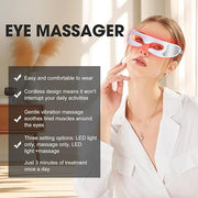 LED Red Light Therapy Eye Device, 3 Modes Red Light Eye Mask with Multi-Frequency Vibration + Red Light Therapy Massager S...