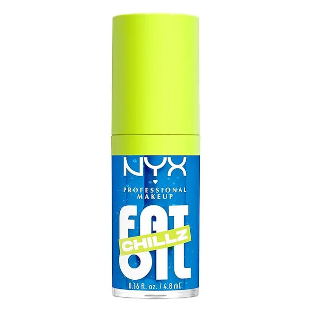 NYX PROFESSIONAL MAKEUP Fat Oil Chillz, Moisturizing, Shiny and Vegan Tinted Lip Gloss - Polar Peppermint (Sheer Blue) - P...