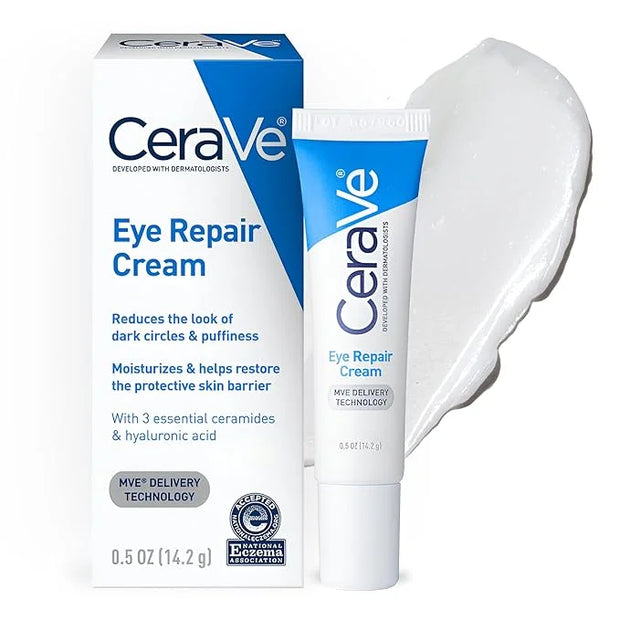 CeraVe Eye Repair Cream, Under Eye Cream For Puffiness And Bags Under Eyes, Hyaluronic Acid + Niacinamide + Marine Botanic...