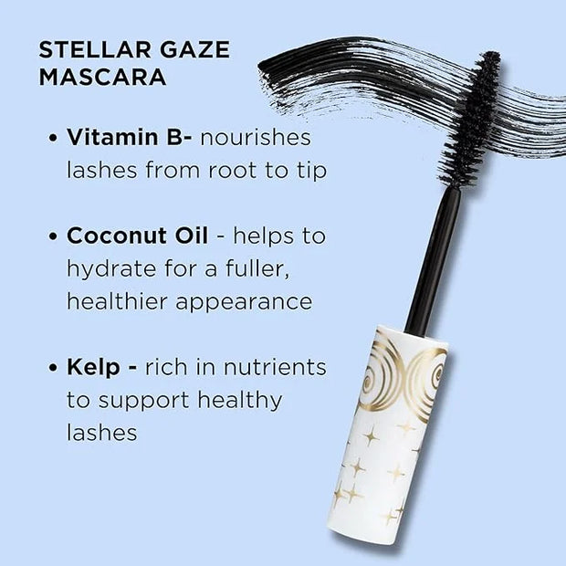 Pacifica Beauty, Stellar Gaze Length & Strength Black Mascara, For Volume and Length, Vitamin B + Coconut, Natural Lash Ef...