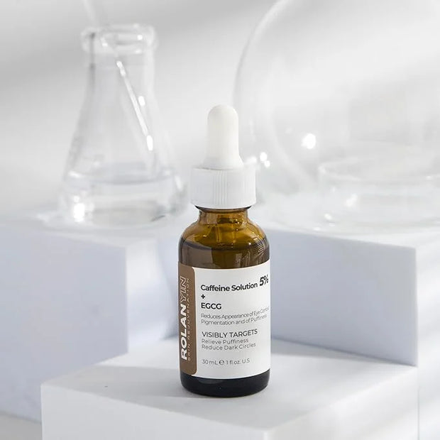ROLANYIN Caffeine Solution 5% + EGCG Eye Serum for Puffiness Reduction Dark Circle Treatment Hydrating Firming and Soothin...