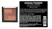 Palladio 2 In 1 Mosaic Powder Blush and Bronzer Silky Smooth Face Makeup Pressed Five Color Hues from Shimmering Pinks to ...