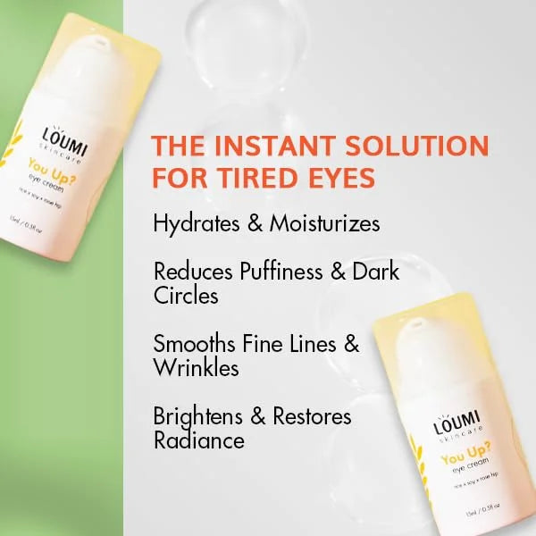 LOUMI Skincare You Up? Rose Hip Eye Cream | Brightening, Hydrating Under-Eye Cream | Reduces Dark Circles, Puffiness & Wri...