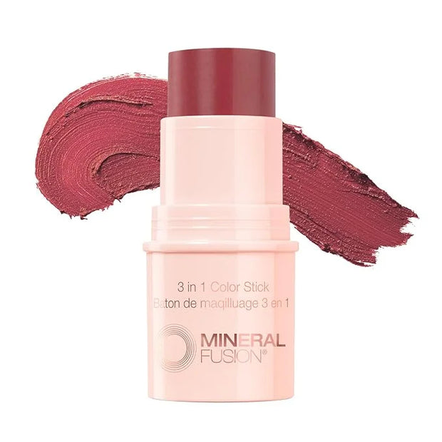 Mineral Fusion 3-in-1 Color Stick, Instant Color Pop and Blush for Cheeks, Creamy Lightweight Formula, Multi-Use Eye, Face...