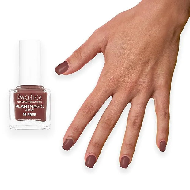 Pacifica Natural Nail Polish – Plant Magic Dark Red Nail Polish - Plant Based, Non-Toxic & Clinically Tested - Lasting Col...