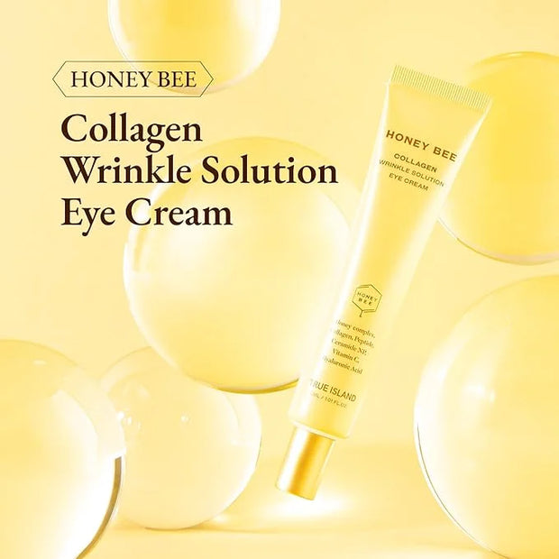 Honey Bee Collagen Fine Line Firming Eye Cream for Puffiness and Bags Under Eyes w/Vitamin C, 4 Peptides & Niacinamide | B...